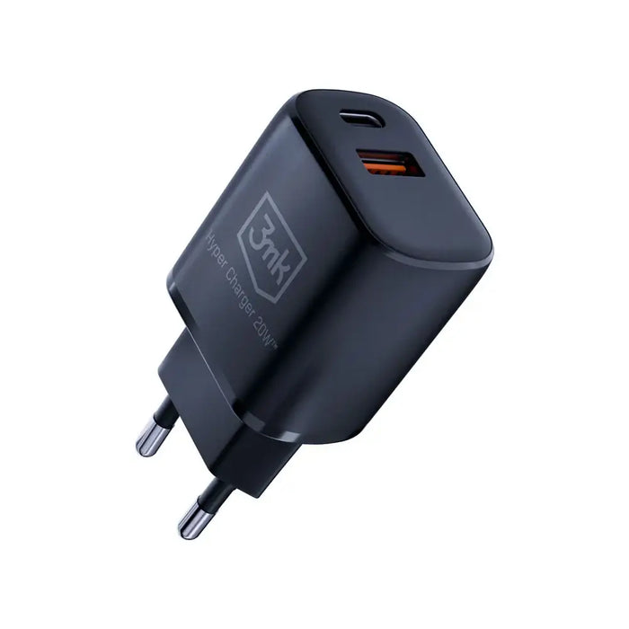 3mk Hyper Charger 20W USB-C USB-A wall charger - black - Cell phone USB charger<<<HurtelXML