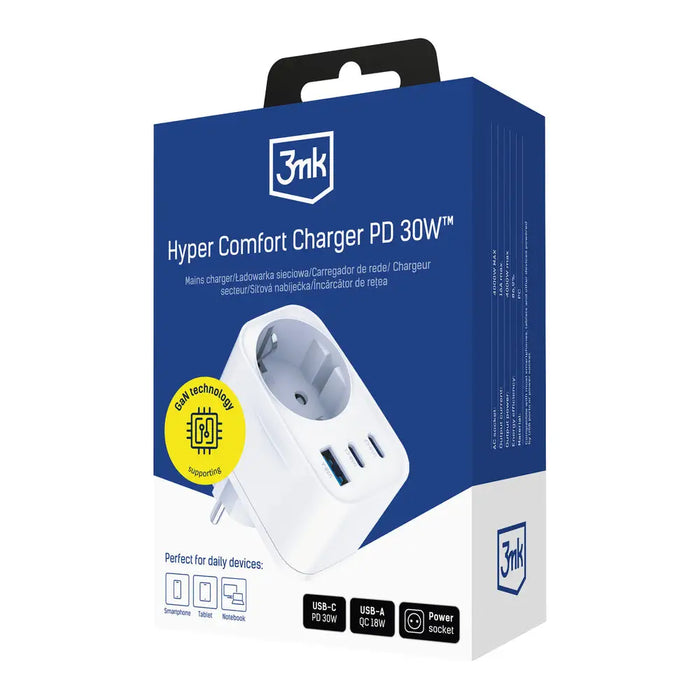 3mk Hyper Comfort Charger GaN PD 30W™ - White - *Kategoria tymczasowa<<<HurtelXML