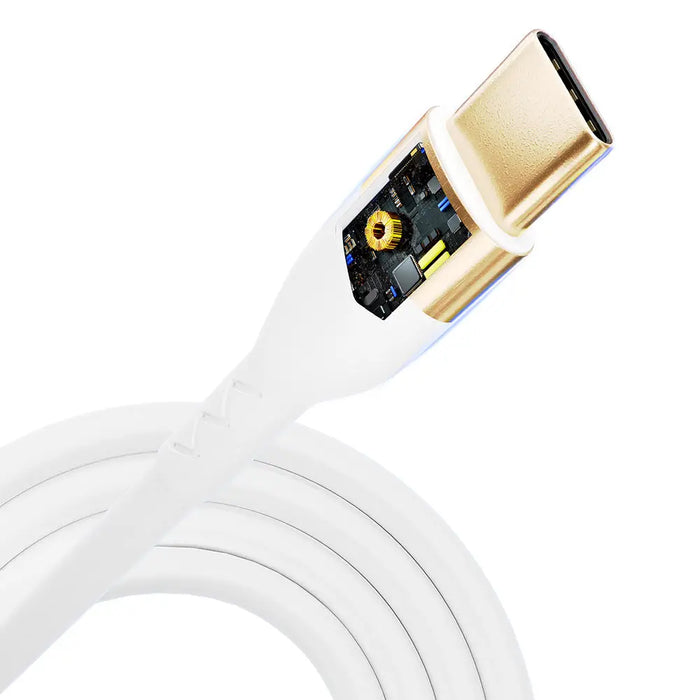 3mk Hyper Silicone Cable USB-C / USB-C 100W 2m - white - *Kategoria tymczasowa<<<HurtelXML