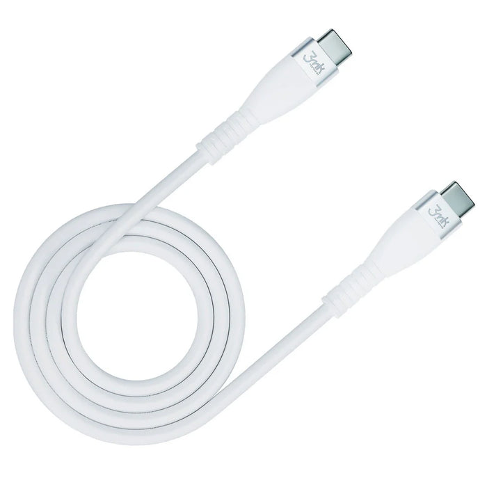 3MK HyperSilicone Cable USB-C / USB-C white cable 1m 60W 3A - Cell phone tempered glass<<<HurtelXML
