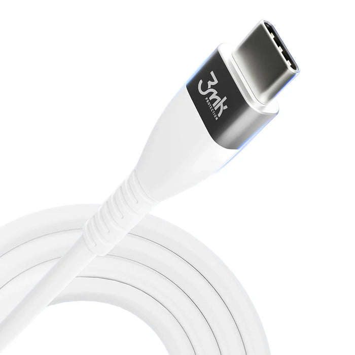 3MK HyperSilicone MFI USB-C / Lightning cable white 1m 20W 3A - Cell phone tempered glass<<<HurtelXML