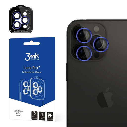 3mk Lens Protection Pro Camera Cover with Blue Frame for iPhone 15 Pro Max - *Kategoria tymczasowa<<<HurtelXML