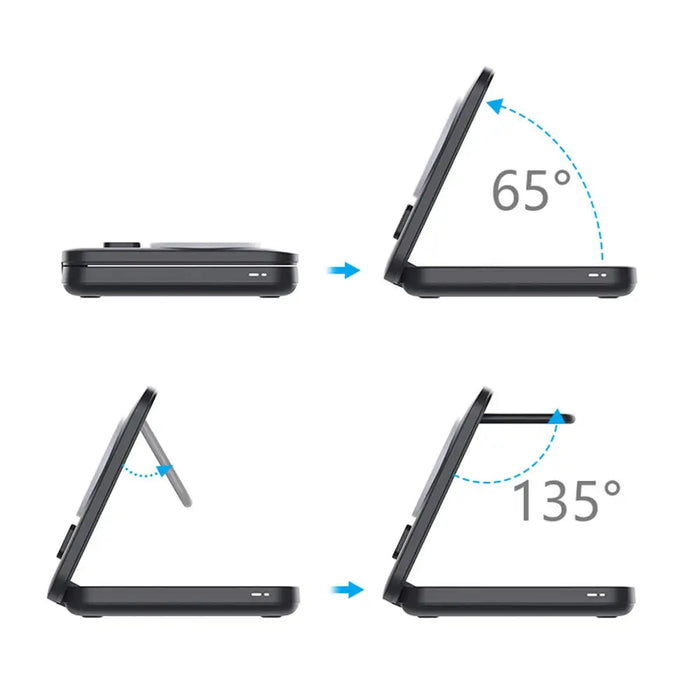 3mk MagRocket 3-in-1 15W Qi2 MPP MagSafe Wireless Charger - Black - *Kategoria tymczasowa<<<HurtelXML