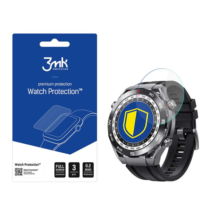 3mk Watch Protection™ hybrid glass v. FlexibleGlass Lite for Huawei Watch Ultimate