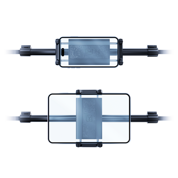 3mk Double Headrest Holder for a car for a tablet or phone on the headrests - black