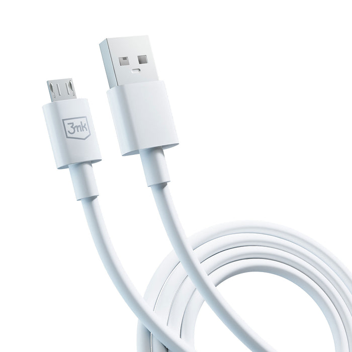 3mk Hyper Cable USB-A / micro USB 5V 2.4A 1.2m - white