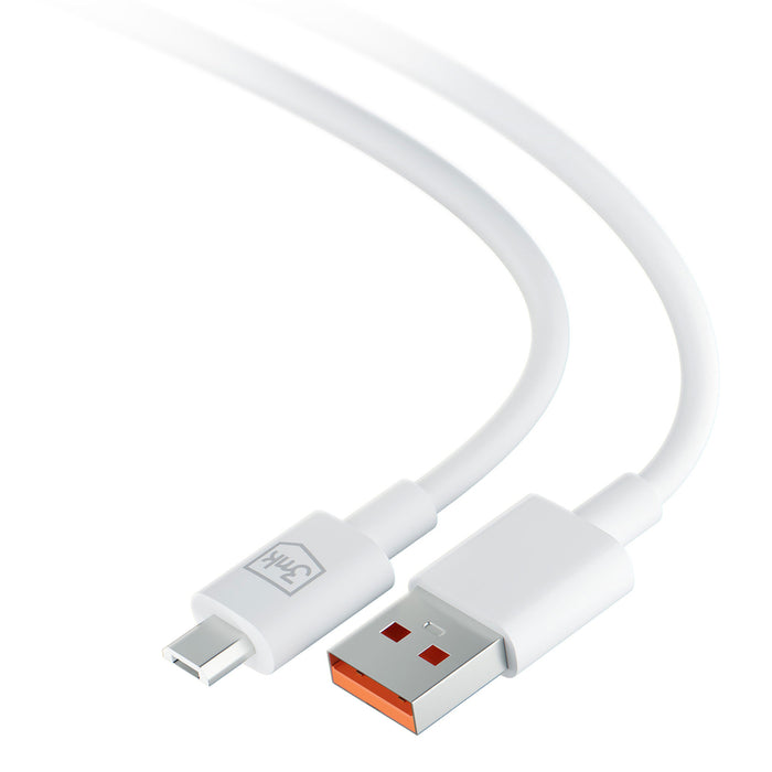 3mk Hyper Cable USB-A / micro USB 5V 2.4A 1.2m - white