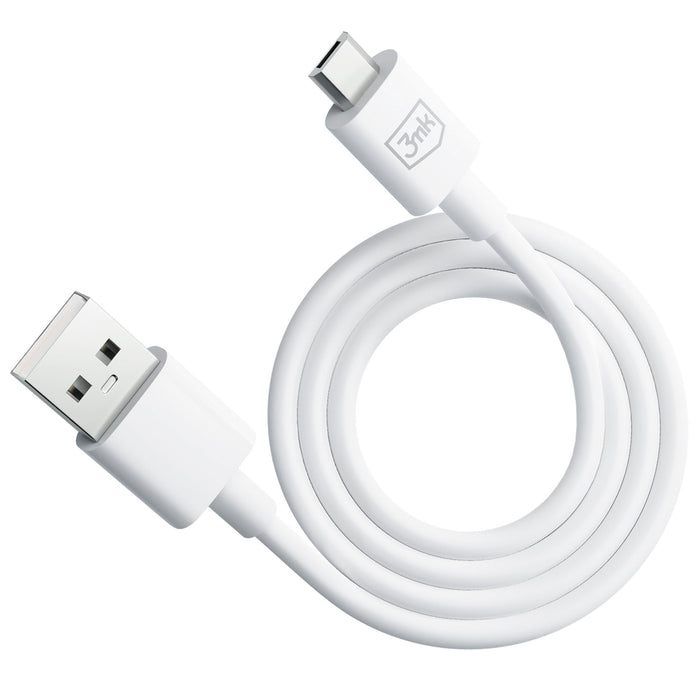 3mk Hyper Cable USB-A / micro USB 5V 2.4A 1.2m - white