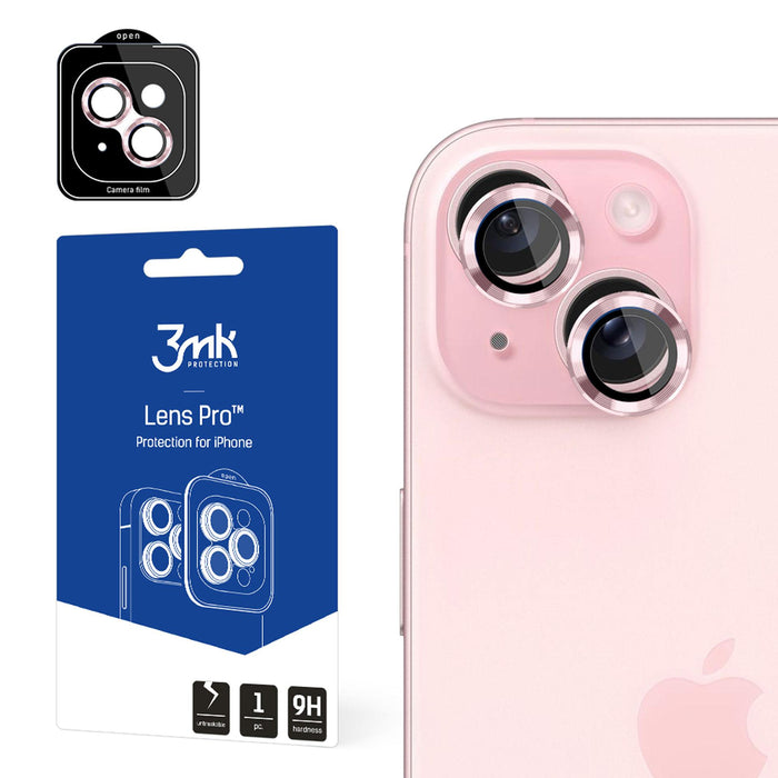 Camera cover 3mk Lens Protection Pro Pink for iPhone 15