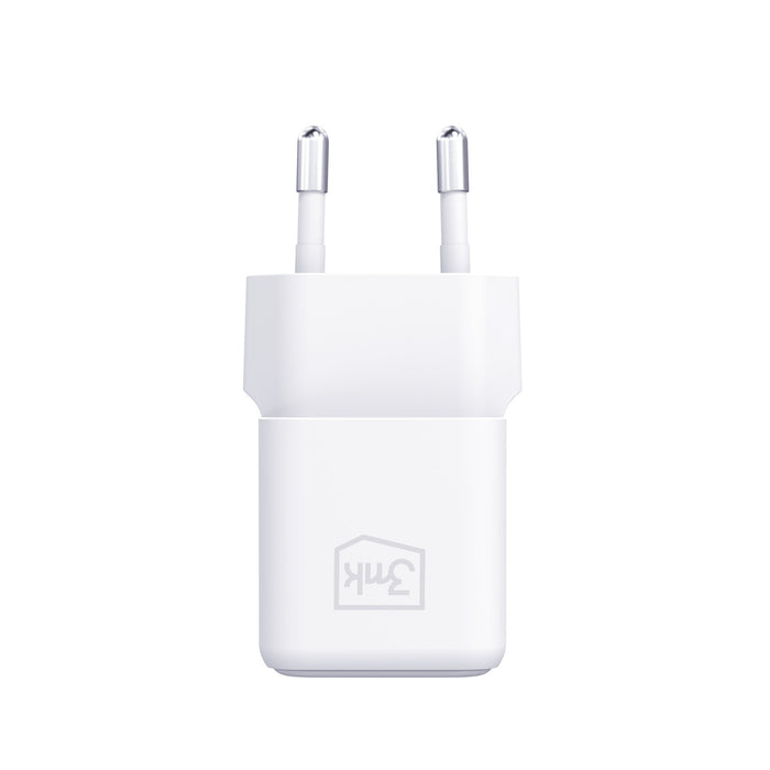3mk Hyper Charger PD GaN 25W Wall Charger with USB-C Cable - White