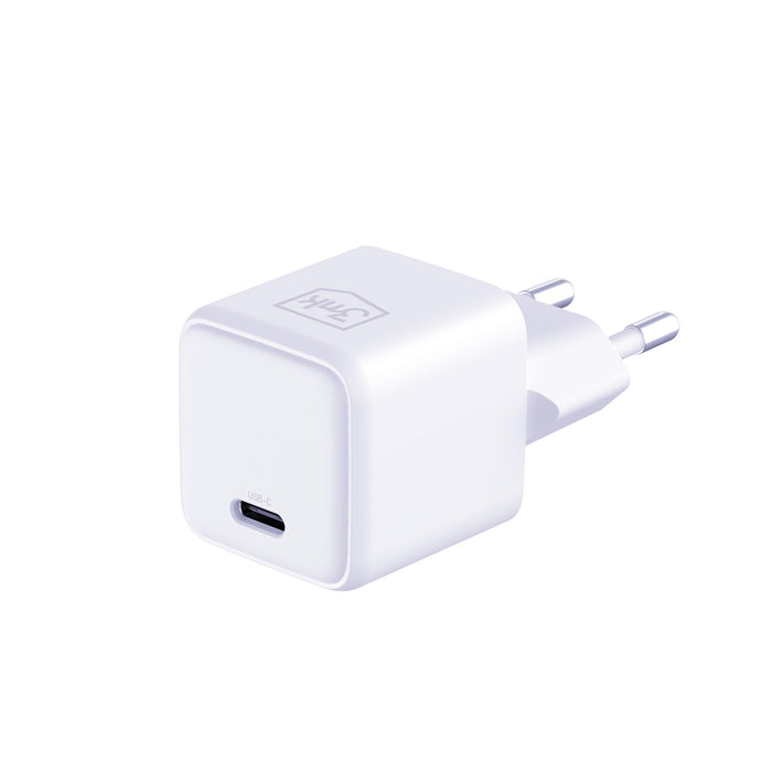 3mk Hyper Charger PD GaN 25W Wall Charger with USB-C Cable - White