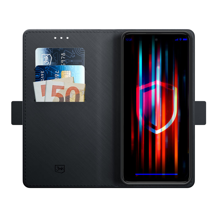 3mk Wallet Case with Flip for Motorola Moto G54/Power Edition - Black