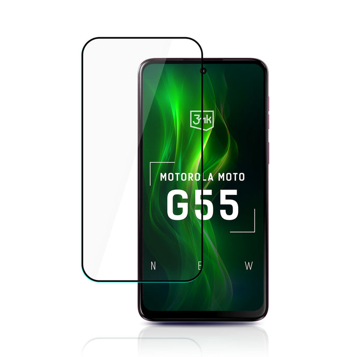 Tempered glass 3mk HardGlass Max Lite Black for Motorola Moto G55 5G