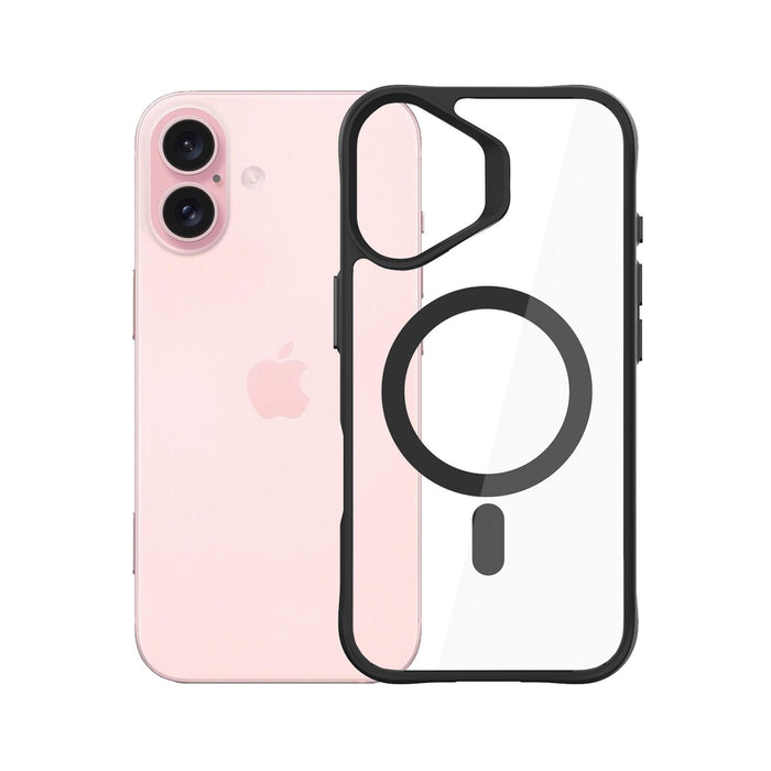 3mk Satin Armor MagCase with MagSafe for iPhone 16 - Clear with Black Frame