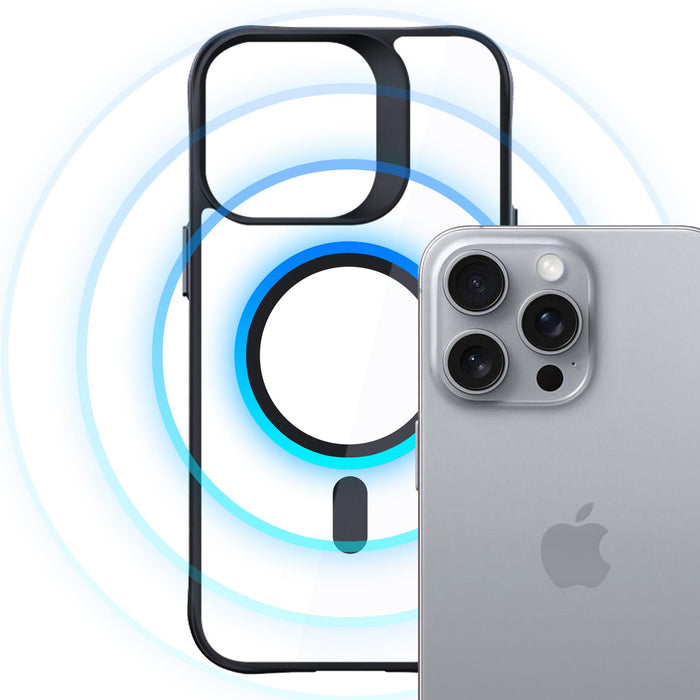 3mk Satin Armor MagCase with MagSafe for iPhone 16 Pro - Clear with Black Frame