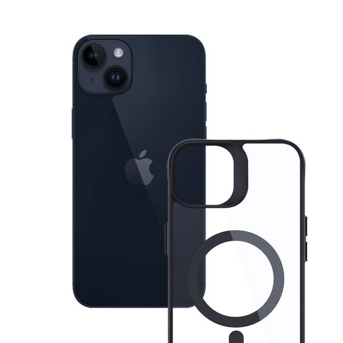 3mk Satin Armor MagCase with MagSafe for iPhone 14 Plus - Clear with Black Frame
