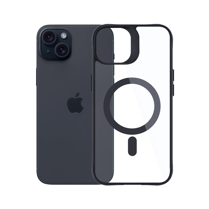 3mk Satin Armor MagCase with MagSafe for iPhone 15 - Clear with Black Frame
