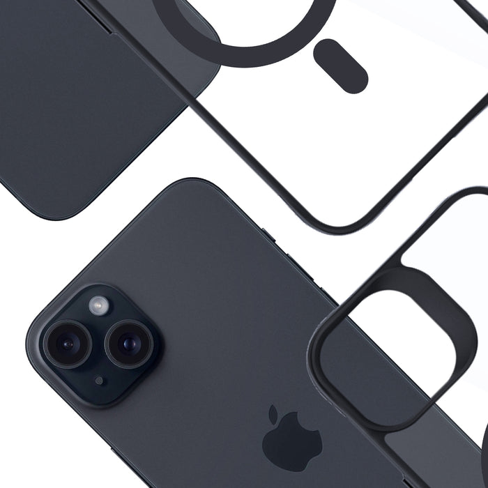 3mk Satin Armor MagCase with MagSafe for iPhone 15 - Clear with Black Frame