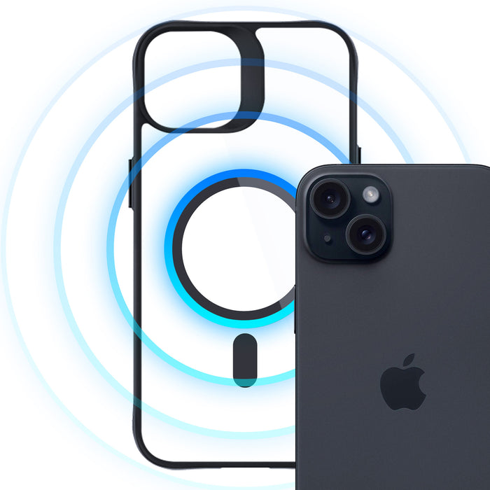 3mk Satin Armor MagCase with MagSafe for iPhone 15 - Clear with Black Frame