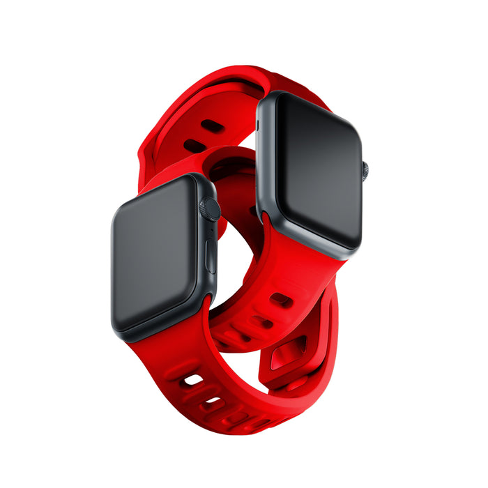 3mk Silicone Watch Strap for Apple Watch 38 / 40 / 41 mm - red