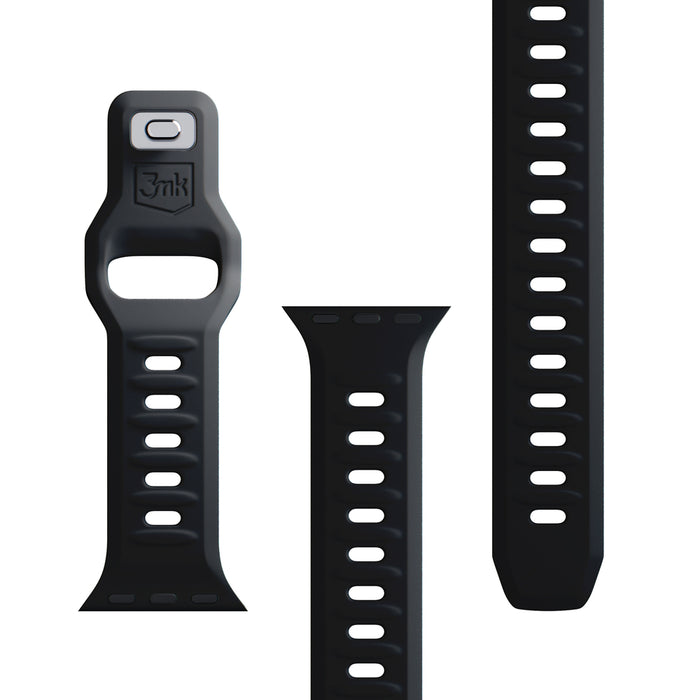 3mk Silicone Watch Strap for Apple Watch 42 / 44 / 45 / 49 mm - black