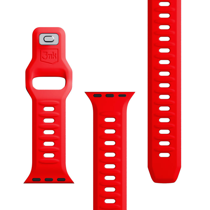 3mk Silicone Watch Strap for Apple Watch 42 / 44 / 45 / 49 mm - red