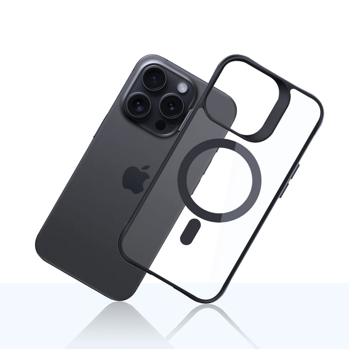 3mk Satin Armor MagCase with MagSafe for iPhone 15 Pro Max - Clear with Black Frame