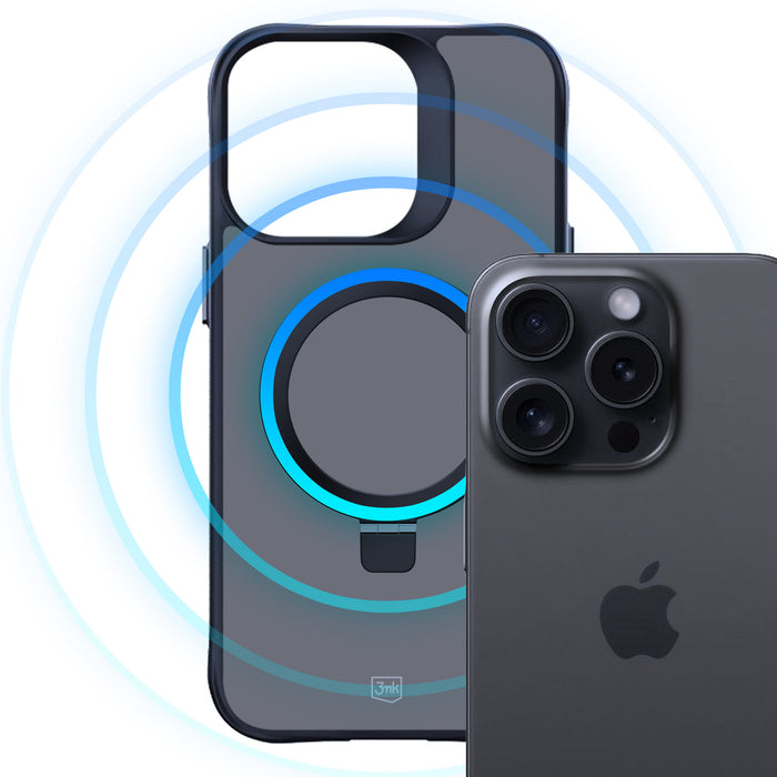3mk Smoke Case Mag&amp;Stand for Apple iPhone 16 pro max - black