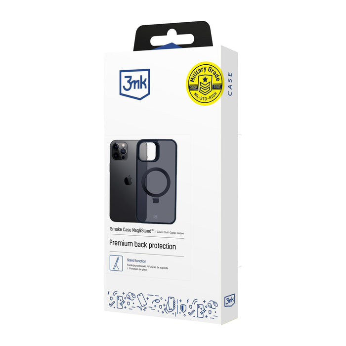 3mk Smoke Case Mag&amp;Stand for Apple iPhone 12 pro max - black
