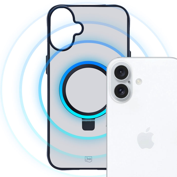 3mk Smoke Case Mag&amp;Stand for Apple iPhone 16 plus - transparent