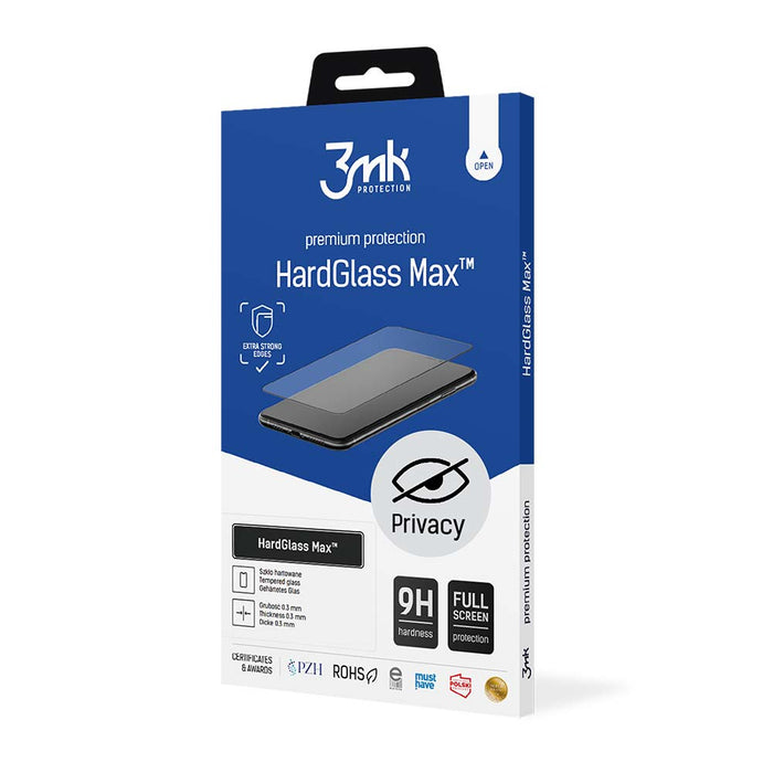 9H tempered glass with 3mk HardGlass Max Privacy filter for Apple iPhone 16 Pro