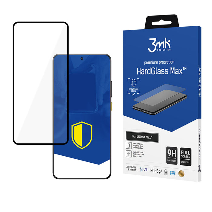 Tempered glass 3mk HardGlass Max Black for Xiaomi Poco X7 Pro