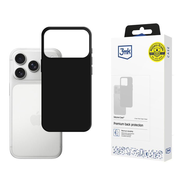 3mk Silicone Case for iPhone 17 Pro - Black