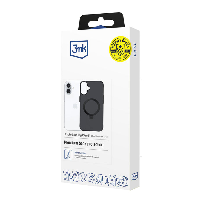 3mk Smoke Case Mag&amp;Stand for iPhone 17 - black