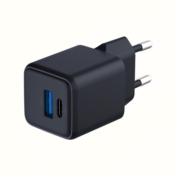 3mk Hyper GaN Charger 20W QC4+ PD PPS USB-C USB-A Wall Charger - Black