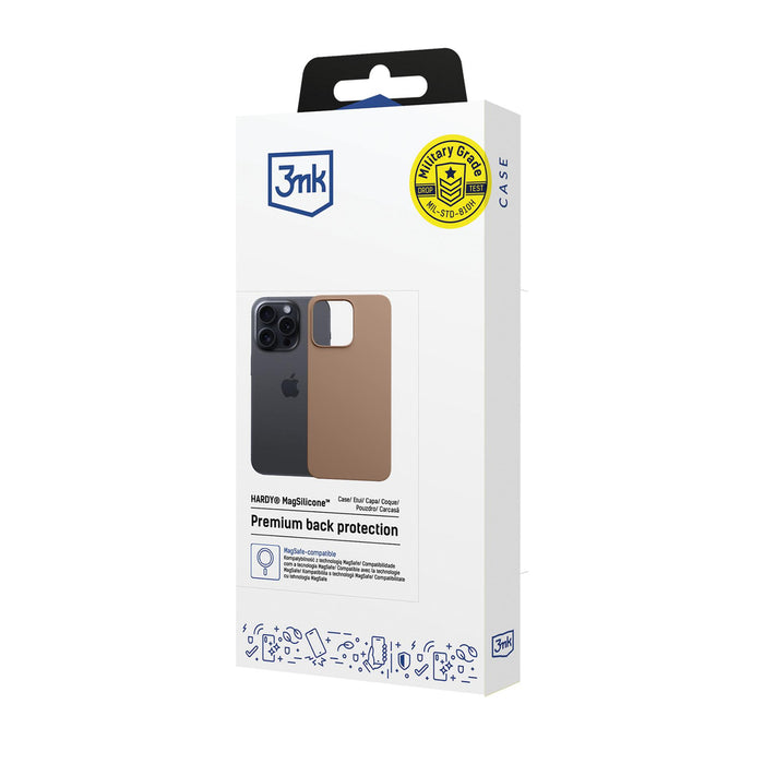 3mk Hardy MagSilicone Case for iPhone 15 Pro Max - Brown
