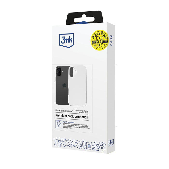 3mk Hardy MagSilicone Case for Apple iPhone 16 Plus - White