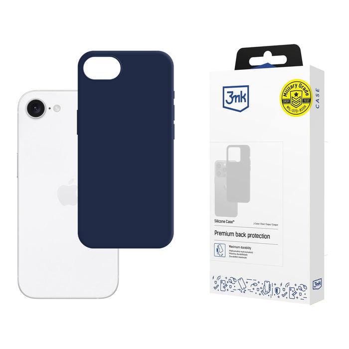 3mk Silicone Case for iPhone 16E - navy blue