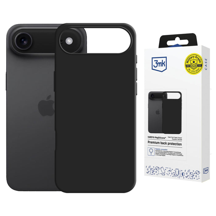 3mk Hardy MagSilicone Case for Apple iPhone 17 Air - Black