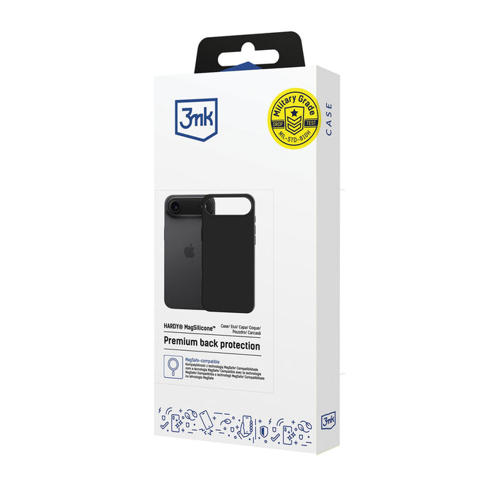 3mk Hardy MagSilicone Case for Apple iPhone 17 Air - Black