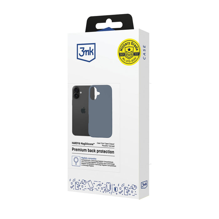 3mk Hardy MagSilicone Case for Apple iPhone 16 - Blue
