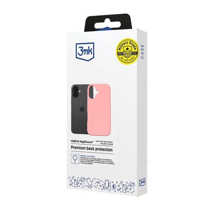 3mk Hardy MagSilicone Case for Apple iPhone 16 - Pink