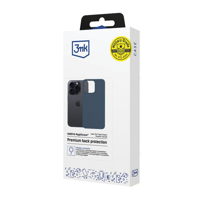 3mk Hardy MagSilicone Case for Apple iPhone 15 Pro Max - Navy Blue