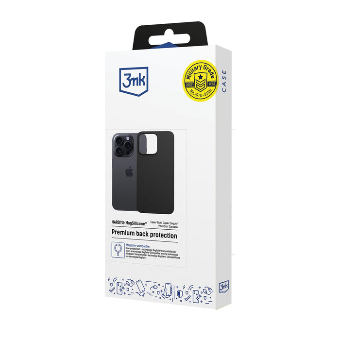 3mk Hardy MagSilicone Case for Apple iPhone 15 Pro Max - Gray
