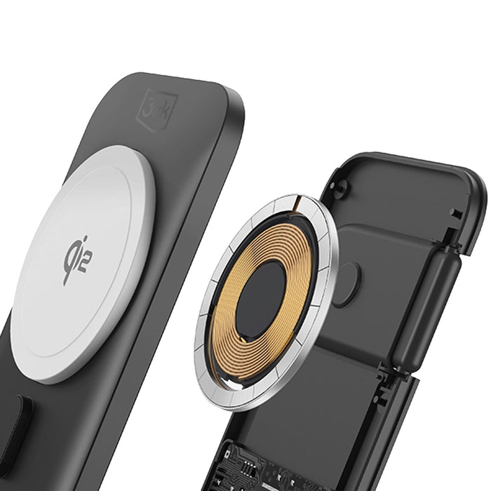 3mk MagRocket 3-in-1 15W Qi2 MPP MagSafe Wireless Charger - Black