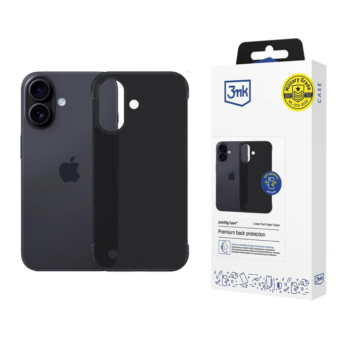 3mk Just20g Matt Case for Apple iPhone 16 - Matte Black