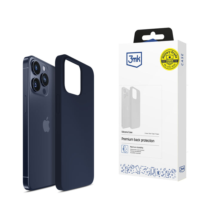 3mk Silicone Case for iPhone 15 Pro - Navy Blue