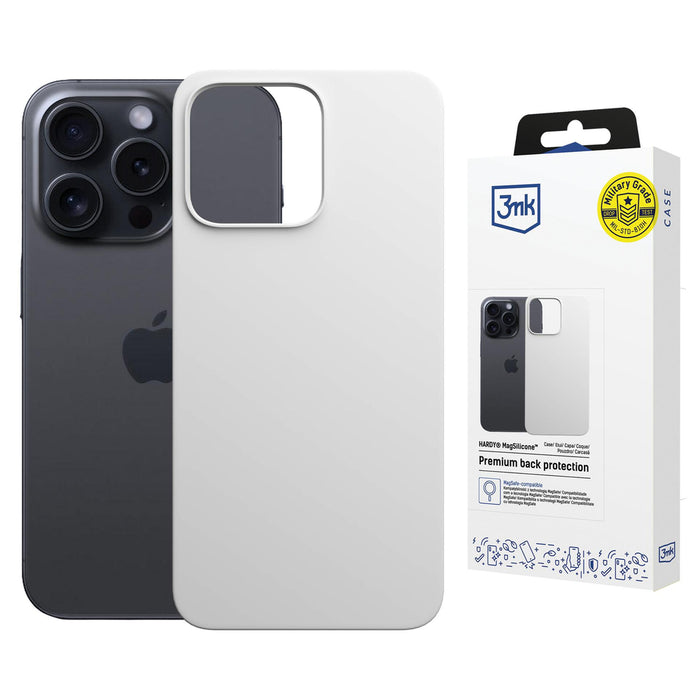 3mk Hardy MagSilicone Case for Apple iPhone 15 Pro Max - White