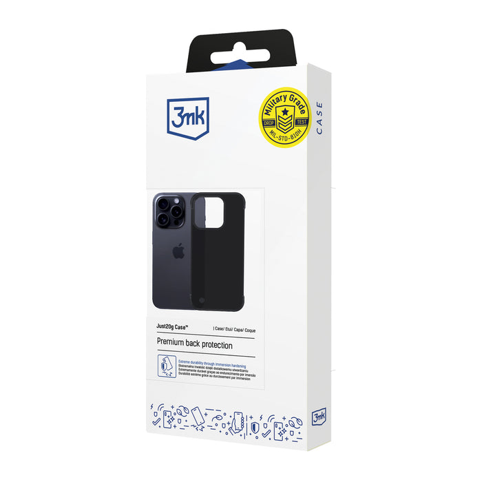 3mk Just20g Matt Case for Apple iPhone 15 Pro - Matte Black