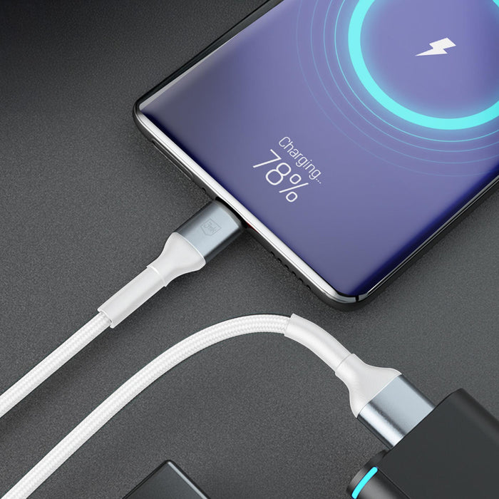 3mk Hyper Cable N-SERIES USB-A / USB-C 1m 9V/2A 18W / white